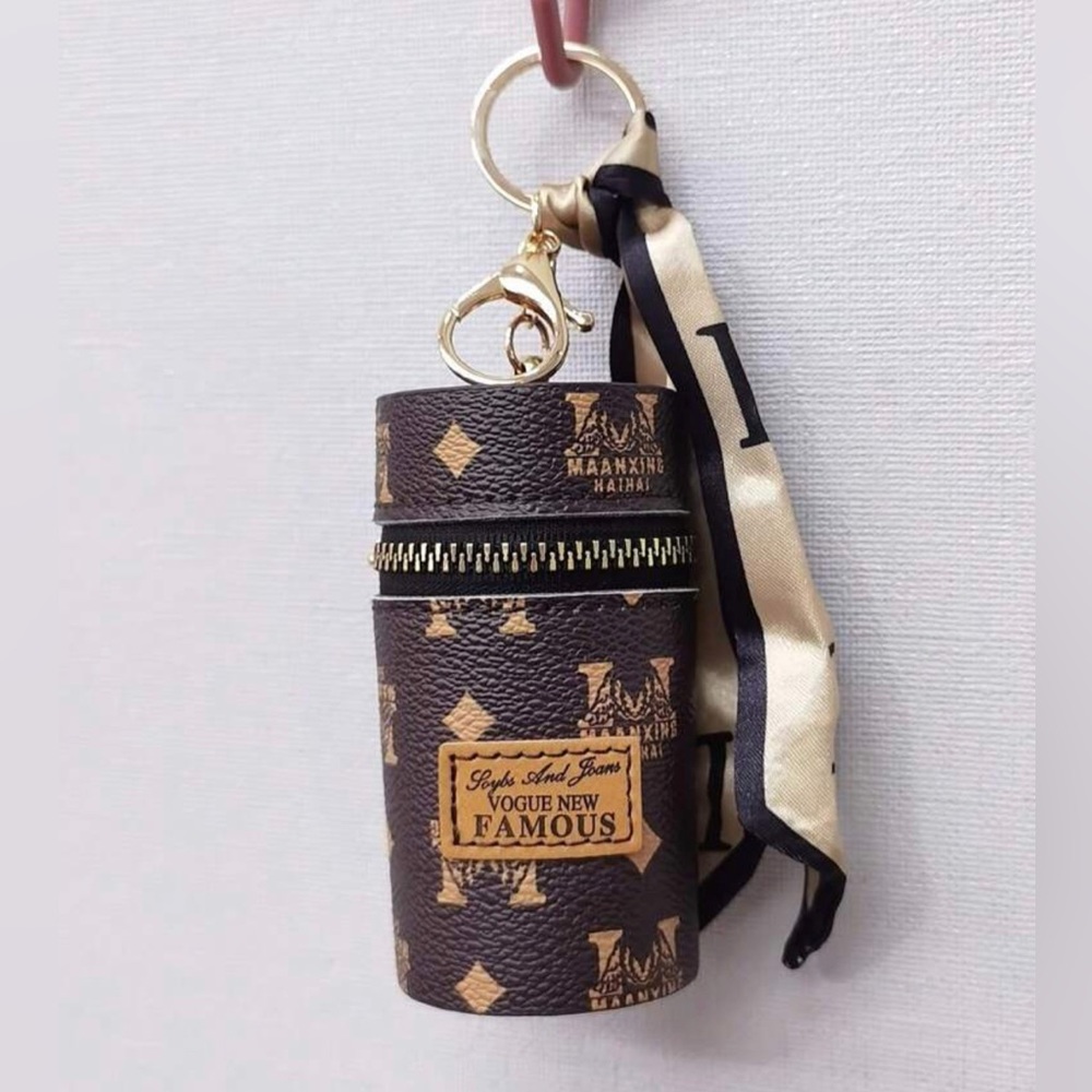 NEW Scarf Lipstick Case Bag Charm Keychain